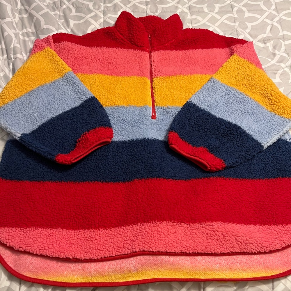 Rainbow quarter zip Sherpa, 4X. EUC